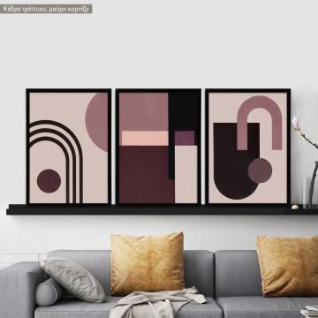 Abstract art on green I, three panels poster
