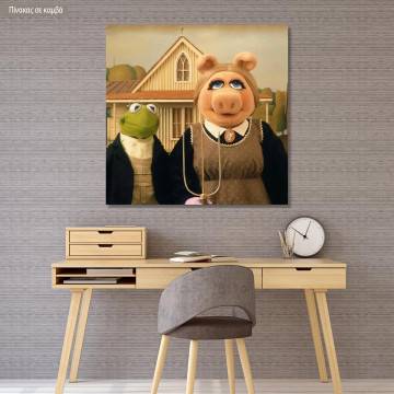Canvas print A muppet gothic, reart (original Wood G), reproduction