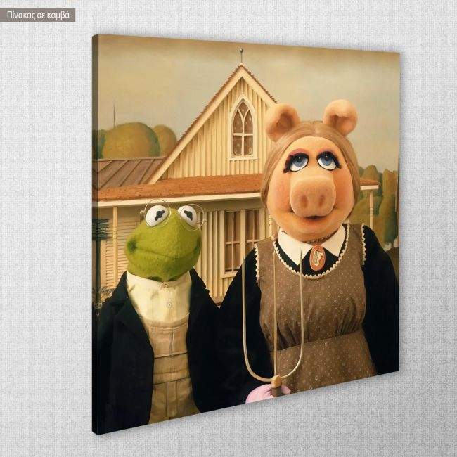 Πίνακας σε καμβά A muppet gothic, reart (original Wood G), κοντινό