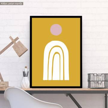 Mountain and sun abstract, poster