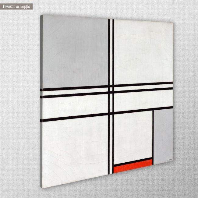 Πίνακας ζωγραφικής Composition gray-red, Mondrian P, κοντινό