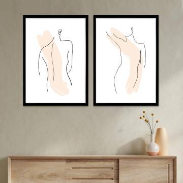 Female abstract line figure, poster