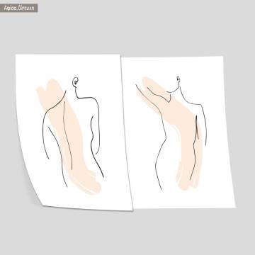 Female abstract line figure, poster 2