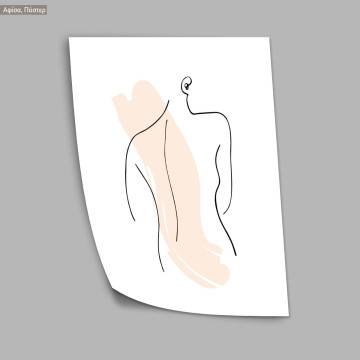 Female abstract line figure back, poster 2