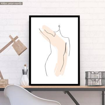 Female abstract line figure front, poster