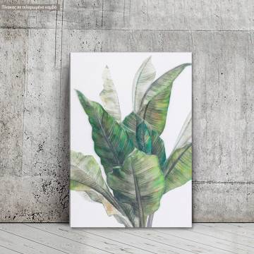Πίνακας σε καμβά, Ficus leaves painting