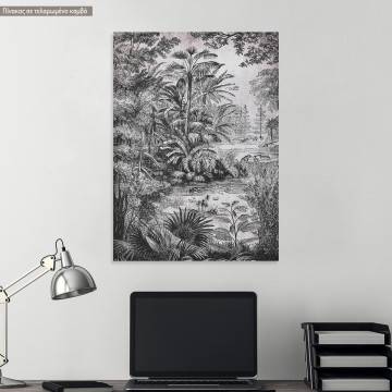 Canvas print Jungle Landscape in gravure Framed canvas View 1 2