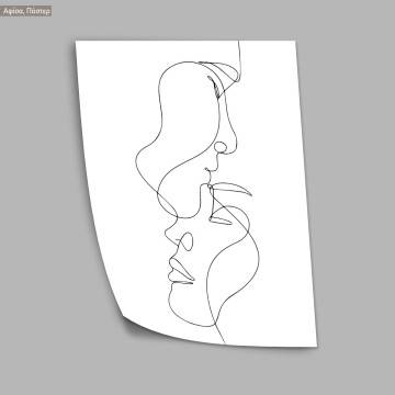 Faces Line art, αφίσα, κάδρο 2