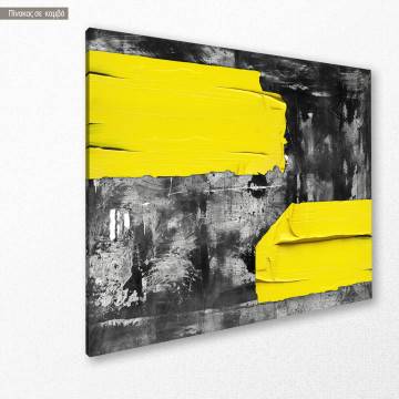 Πίνακας σε καμβά Abstract Yellow Καμβάς τελαρωμένος Όψη 1 2