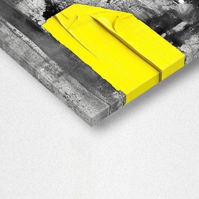 Πίνακας σε καμβά Abstract yellow, λεπτομέρεια
