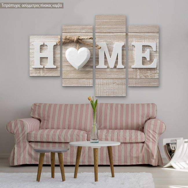 Canvas print HOME, four panels