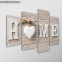 Canvas print HOME, four panels