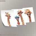 Giraffe Portraits, poster 3 panels