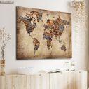 Canvas print Wooden world map