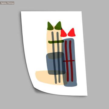 Two young girls in abstract, poster 2