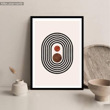 Circular and parabolic course, κάδρο, μαύρη κορνίζα