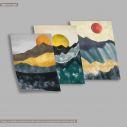 Landscape with chalk effect, three panels poster