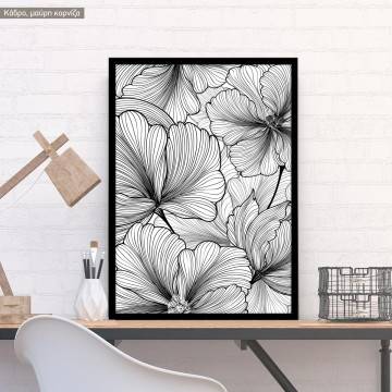 Lined leaves Line art, poster