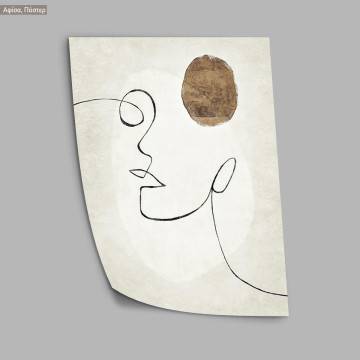 Abstract face Line art, poster 2