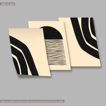 Artline in black, κάδρο, μαύρη κορνίζα τρίπτυχο 2