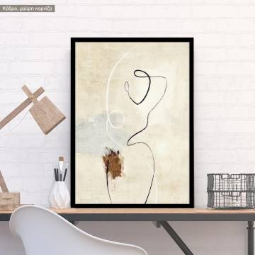 Abstract figures in brown background, poster