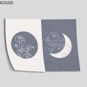 Sun and moon gray blue, poster