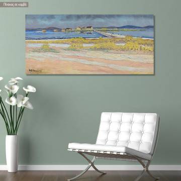 Canvas print Lagoon of Mesologi, Maleas panoramic