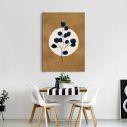 Dark blue leaves on brown III, poster
