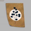 Dark blue leaves on brown III, αφίσα, κάδρο