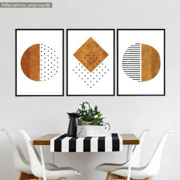 Geometrical conception, three panels poster