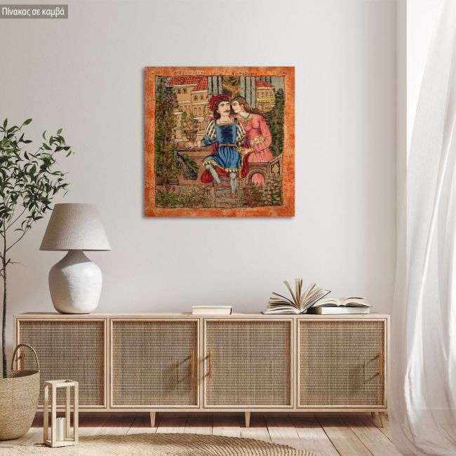 Canvas print Erotokritos with Aretousa, Theofilos