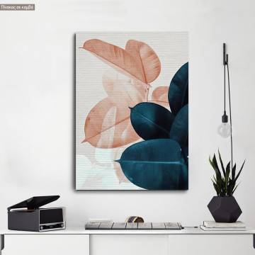 Dark green and pink leaves, poster