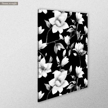 Canvas print Magnolia pattern BW Framed canvas View 1 2