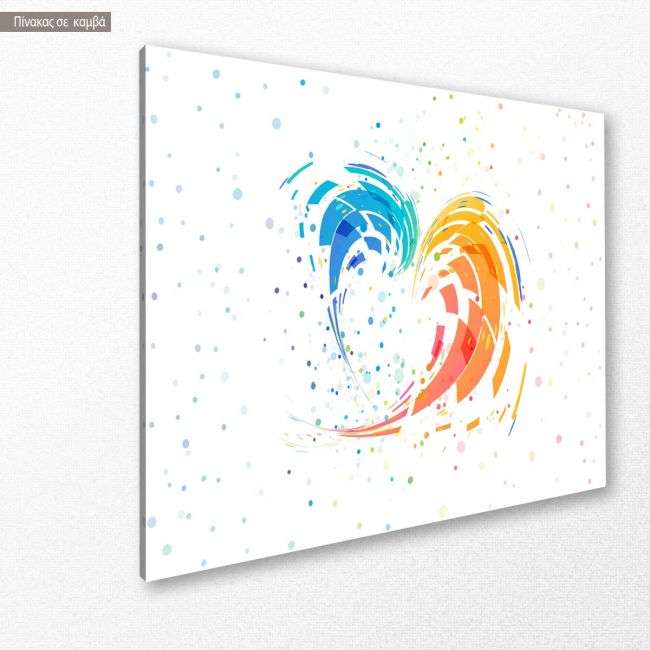 Πίνακας σε καμβά Καρδιά, splash colorful, κοντινό