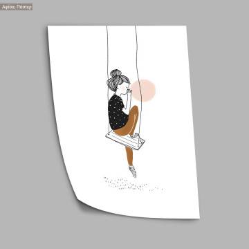 Girl with balloon, κάδρο, μαύρη κορνίζα 2