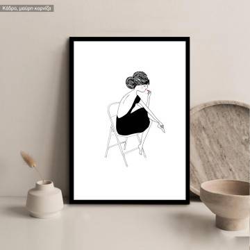 Thinking woman, κάδρο, μαύρη κορνίζα