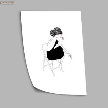 Thinking woman, κάδρο, μαύρη κορνίζα 2