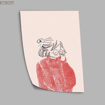 Winter Girl, κάδρο, μαύρη κορνίζα 2