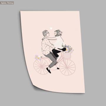 Love on my bike, κάδρο, μαύρη κορνίζα 2