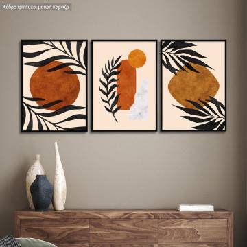 Branches and sun, three panels poster