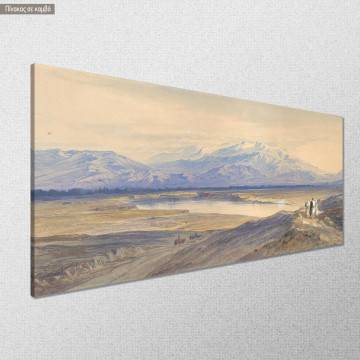 Canvas print Mount Olympus from Larissa Thessaly Greece Edward Lear panoramic Framed canvas View 1 2