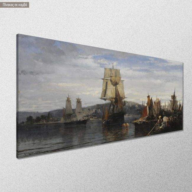 Canvas print Outside the harbour, Volanakis panoramic