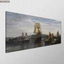 Canvas print Outside the harbour, Volanakis panoramic