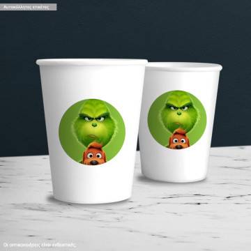 Αυτοκόλλητη ετικέτα πάρτι, grinch 