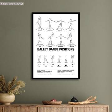 Ballet dance positions, poster