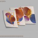 Abstract flowers on dark gold I, three panels poster