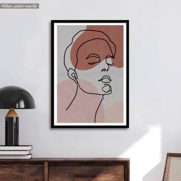 Male face in line, poster