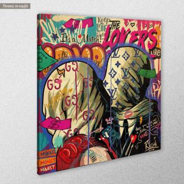 Πίνακας σε καμβά It's a match, τετράγωνος 2