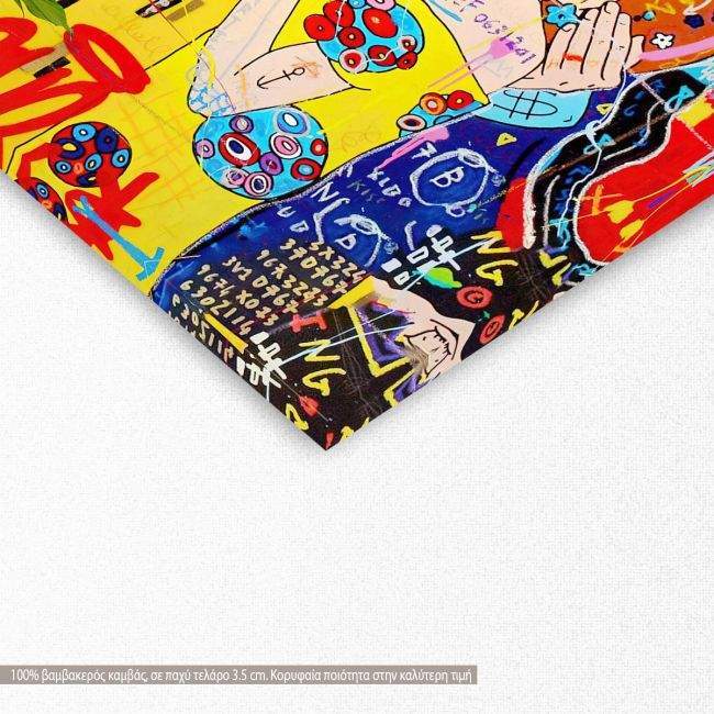 Canvas print The kiss (graffity version), square