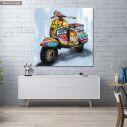 Πίνακας σε καμβά Retro contemporary vespa, τετράγωνος